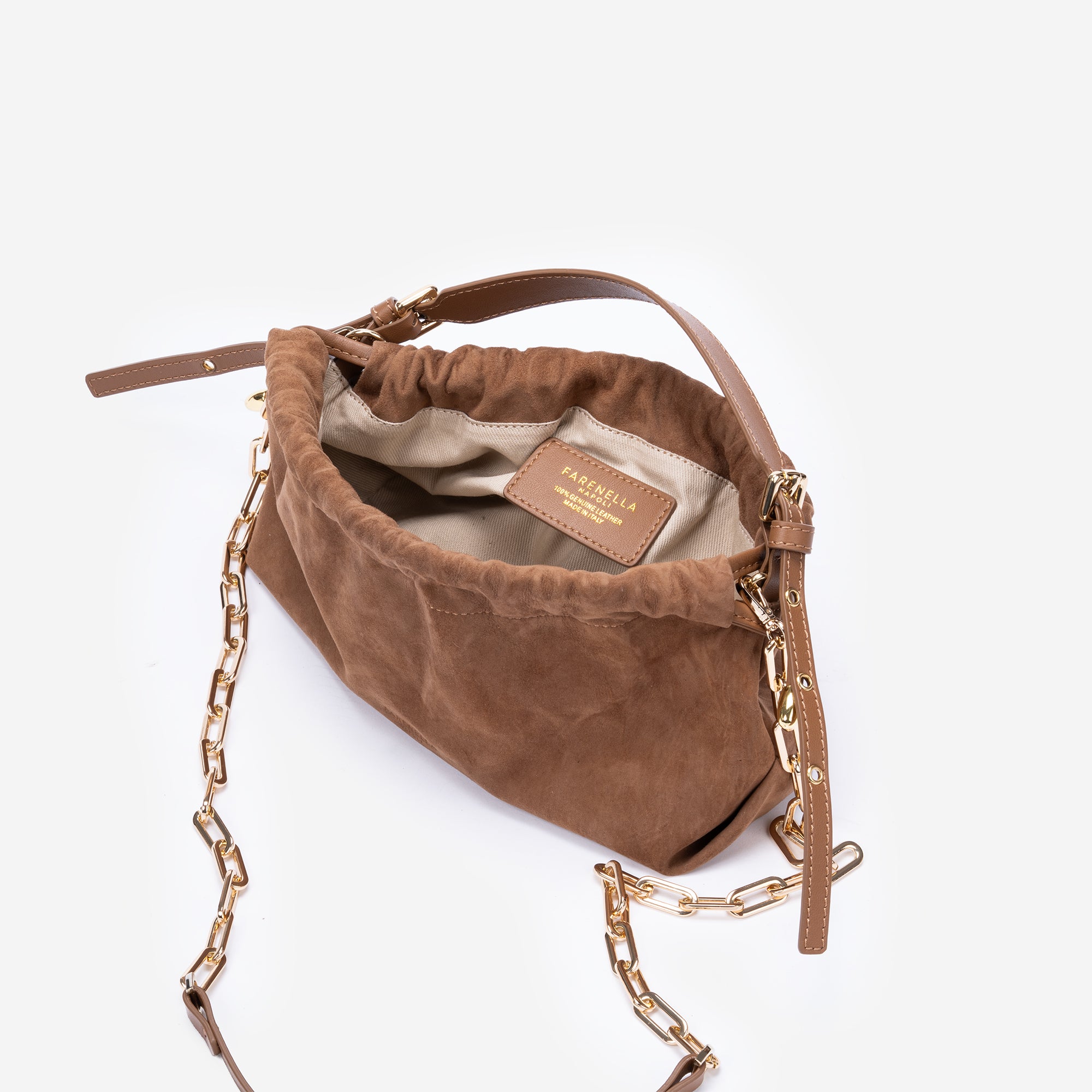 DELIA MINI SCAMOSCIATA CUOIO