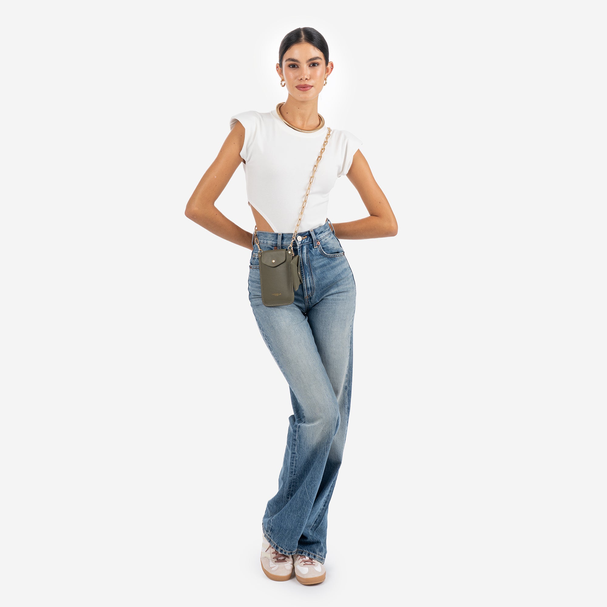 PORTACELLULARE CON PORTATESSERE OLIVA